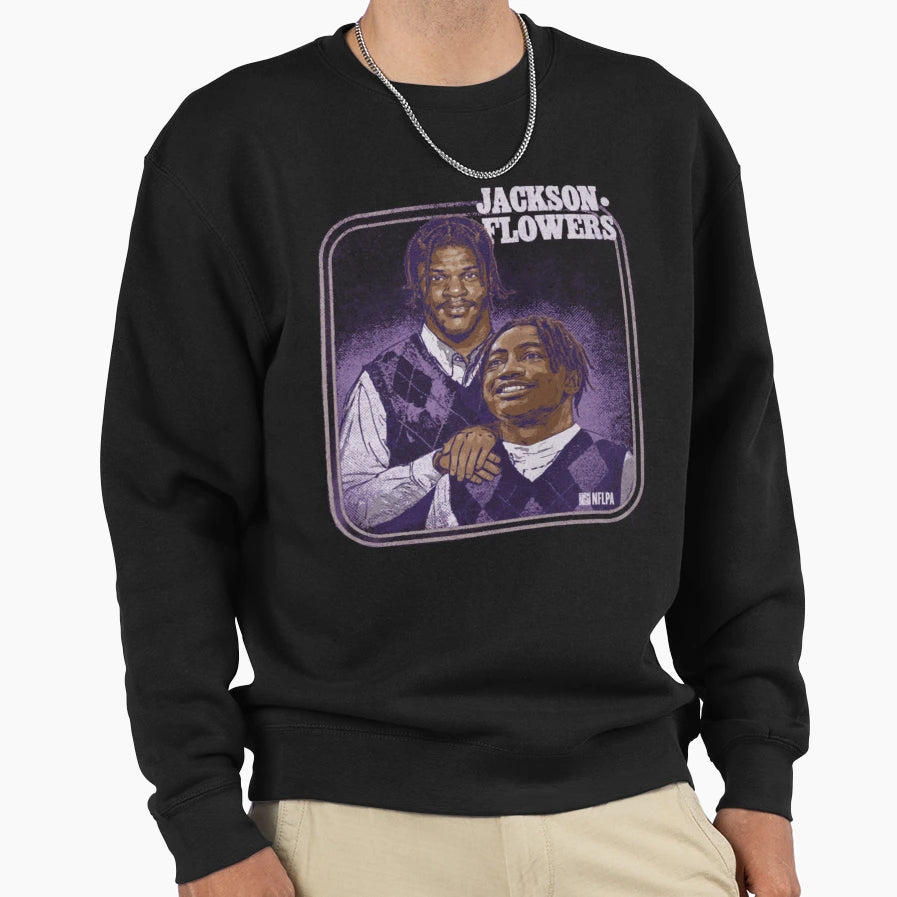 Lamar Jr Zay Flowers Baltimore Step Sweatshirt - Trendy Graphic for Adults - T-Shirt, Sweatshirt, Hoodie