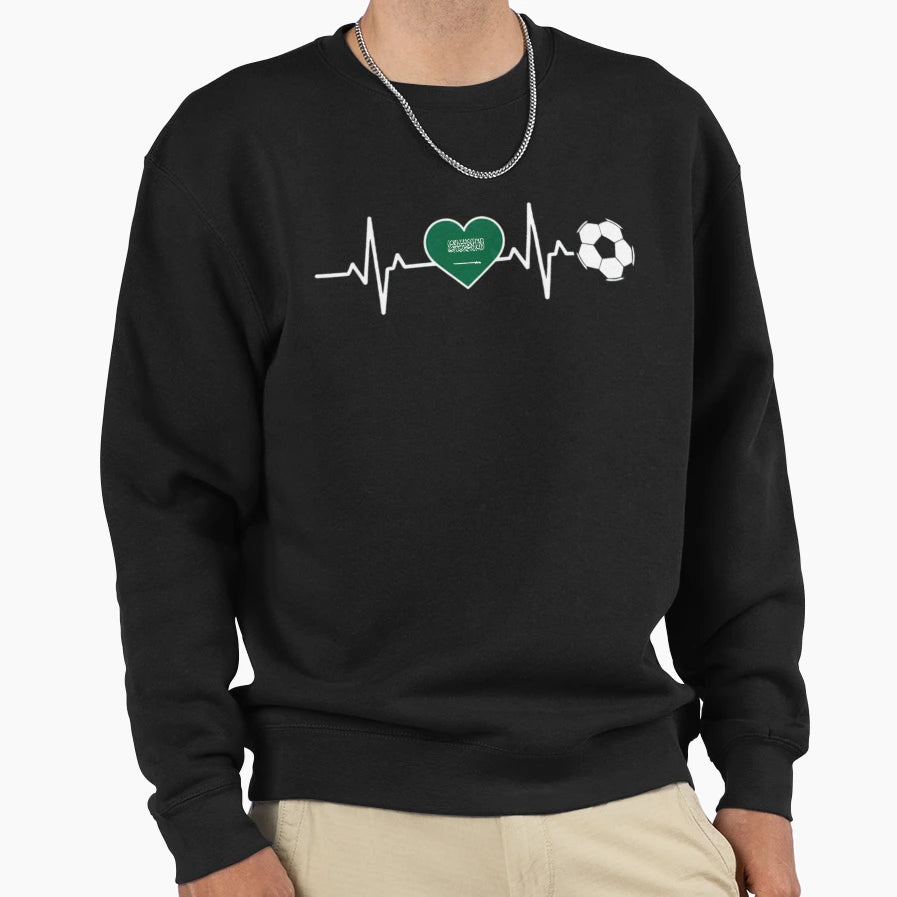 Saudi Arabia Football Heartbeat Sweatshirt - Graphic Print for Adults - T-Shirt, Sweatshirt, Hoodie