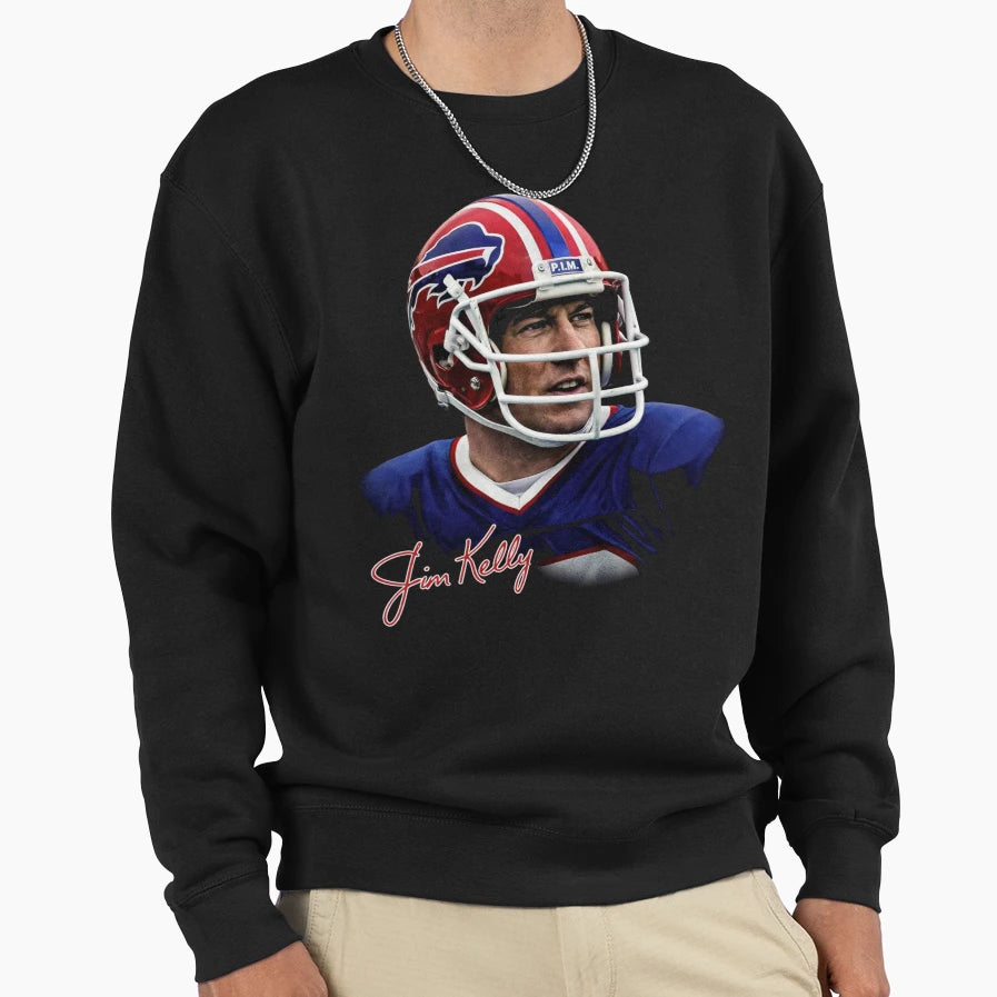 Jim Kelly Buffalo Bills Legendary Qb Sweatshirt - Unique Graphic Unisex - T-Shirt, Sweatshirt, Hoodie