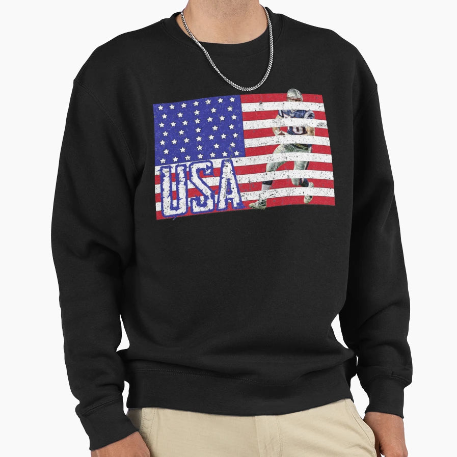 American Flag American Football Sweatshirt - Novelty Apparel Unisex - T-Shirt, Sweatshirt, Hoodie
