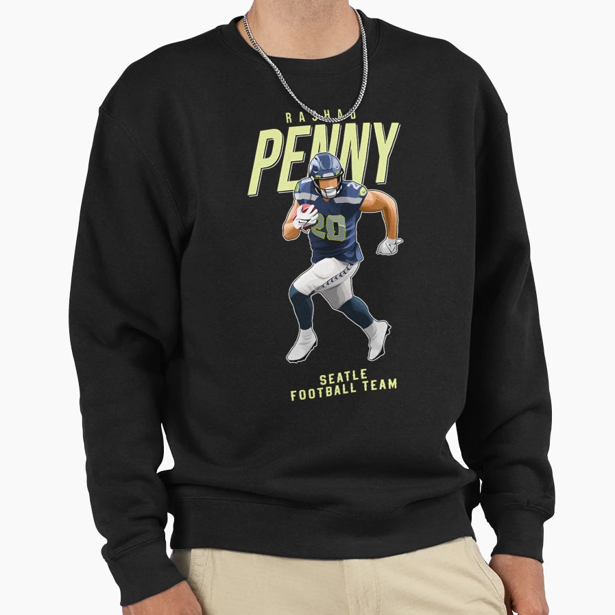 Rashaad Penny 20 Seattle Football Sweatshirt - Trendy Graphic Men Women - T-Shirt, Sweatshirt, Hoodie
