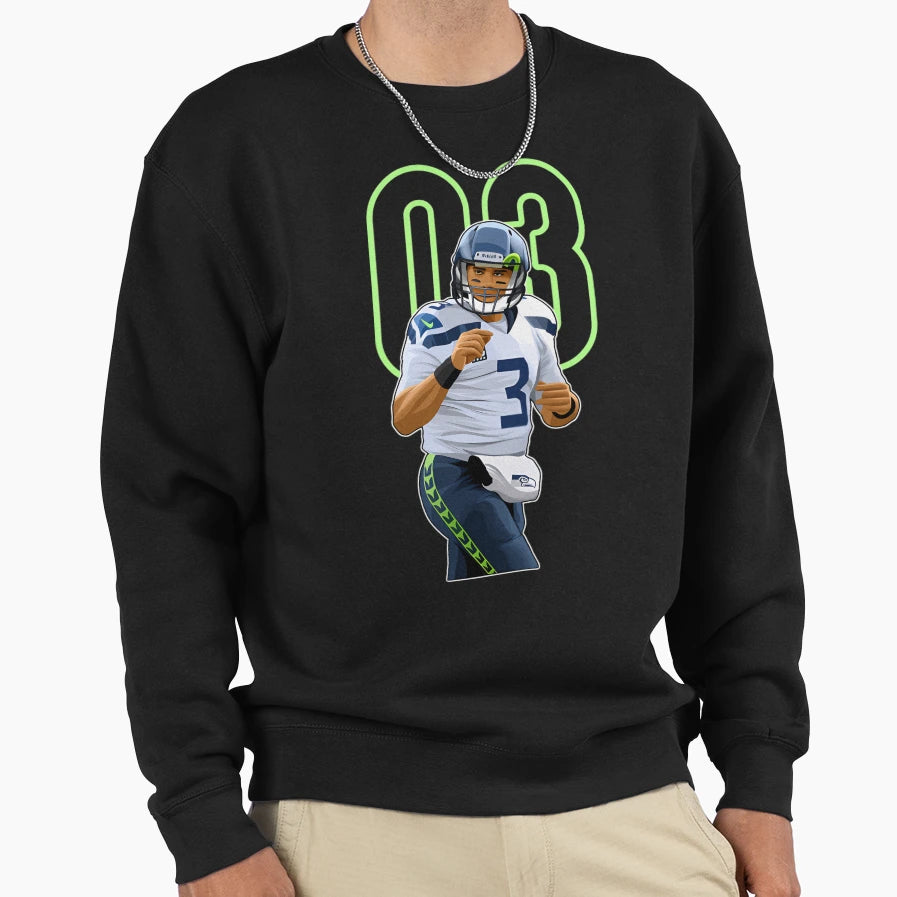 Russell Wilson Denver 3 Number Sweatshirt - Streetwear Style for Adults - T-Shirt, Sweatshirt, Hoodie