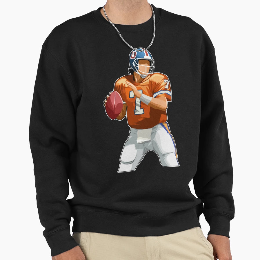 John Elway 7 Quarterback Legend Sweatshirt - Fun Novelty Design for Adults - T-Shirt, Sweatshirt, Hoodie