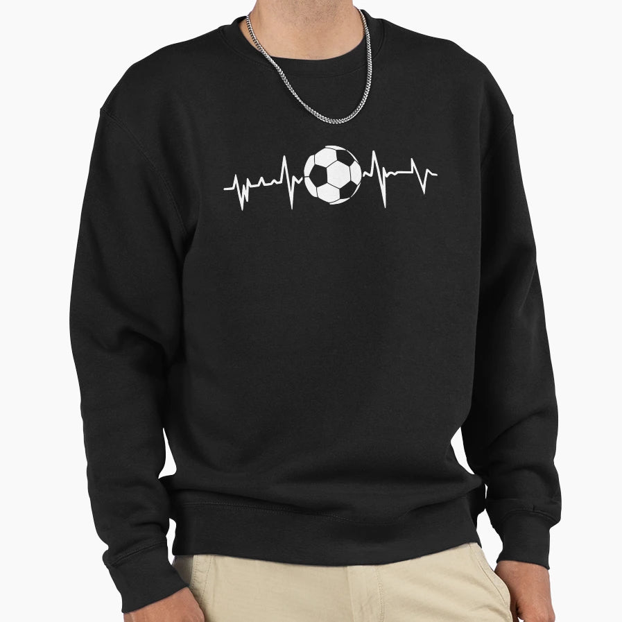 Heartbeat Soccer Sweatshirt - Aesthetic Graphic Men Women - T-Shirt, Sweatshirt, Hoodie