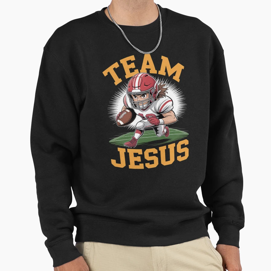 Christian Jesus Football Sweatshirt - Casual Everyday Wear for Adults - T-Shirt, Sweatshirt, Hoodie