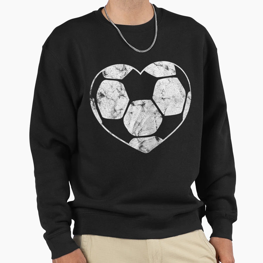 Soccer Ball Heart Mom Fan Parent Sweatshirt - Casual Everyday Wear Unisex - T-Shirt, Sweatshirt, Hoodie