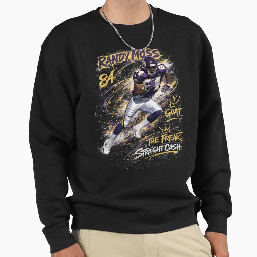 Randy Moss Goat Mode Minnesota Vikings Sweatshirt - Graphic Print Unisex - T-Shirt, Sweatshirt, Hoodie