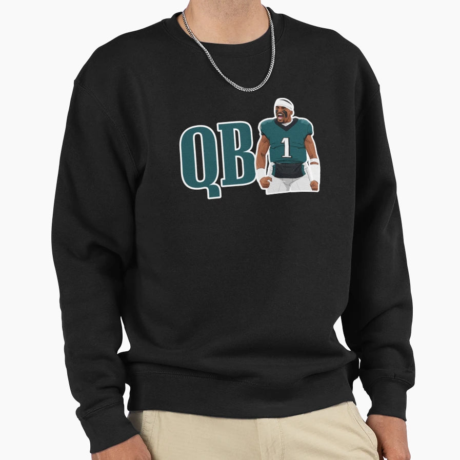 Philadelphia Football Qb1 Hurts Sweatshirt - Streetwear Style Unisex - T-Shirt, Sweatshirt, Hoodie