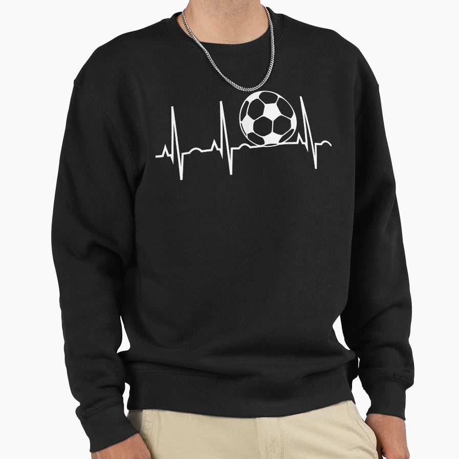 Soccer Heartbeat Soccer Ball Sweatshirt - Aesthetic Graphic Men Women - T-Shirt, Sweatshirt, Hoodie