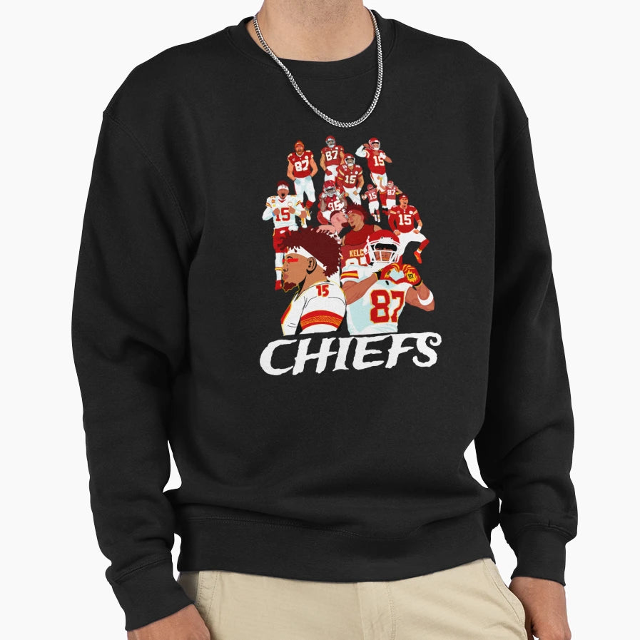 Kansas City Chiefs Sweatshirt - Minimalist Print Men Women - T-Shirt, Sweatshirt, Hoodie
