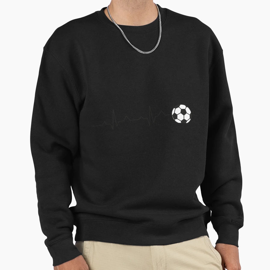 Soccer Heart Beat Sweatshirt - Graphic Print Unisex - T-Shirt, Sweatshirt, Hoodie