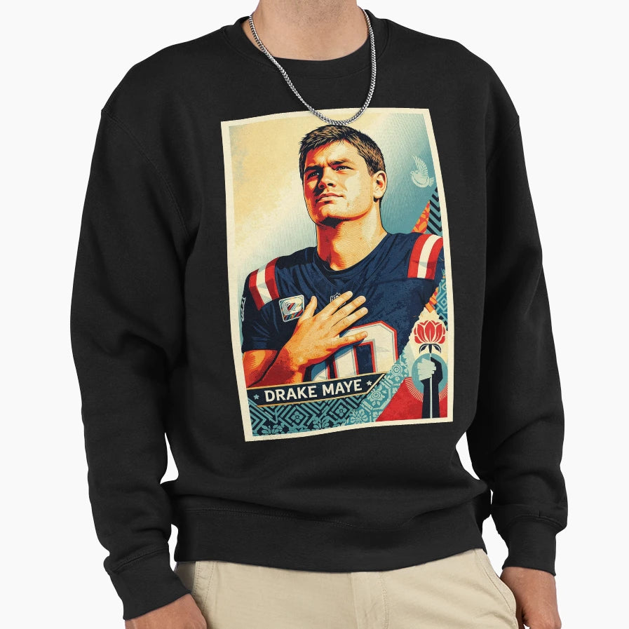 Drake Maye Pop Culture Sweatshirt - Graphic Print for Adults - T-Shirt, Sweatshirt, Hoodie