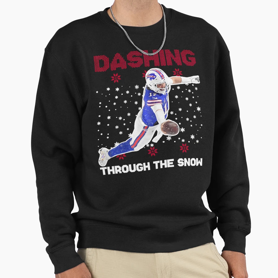 JA Dashing Through Snow Sweatshirt - Minimalist Print Men Women - T-Shirt, Sweatshirt, Hoodie