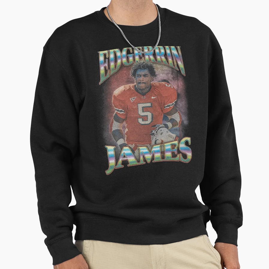 Edgerrin James Miami Hurricanes Art Sweatshirt - Graphic Print Unisex - T-Shirt, Sweatshirt, Hoodie