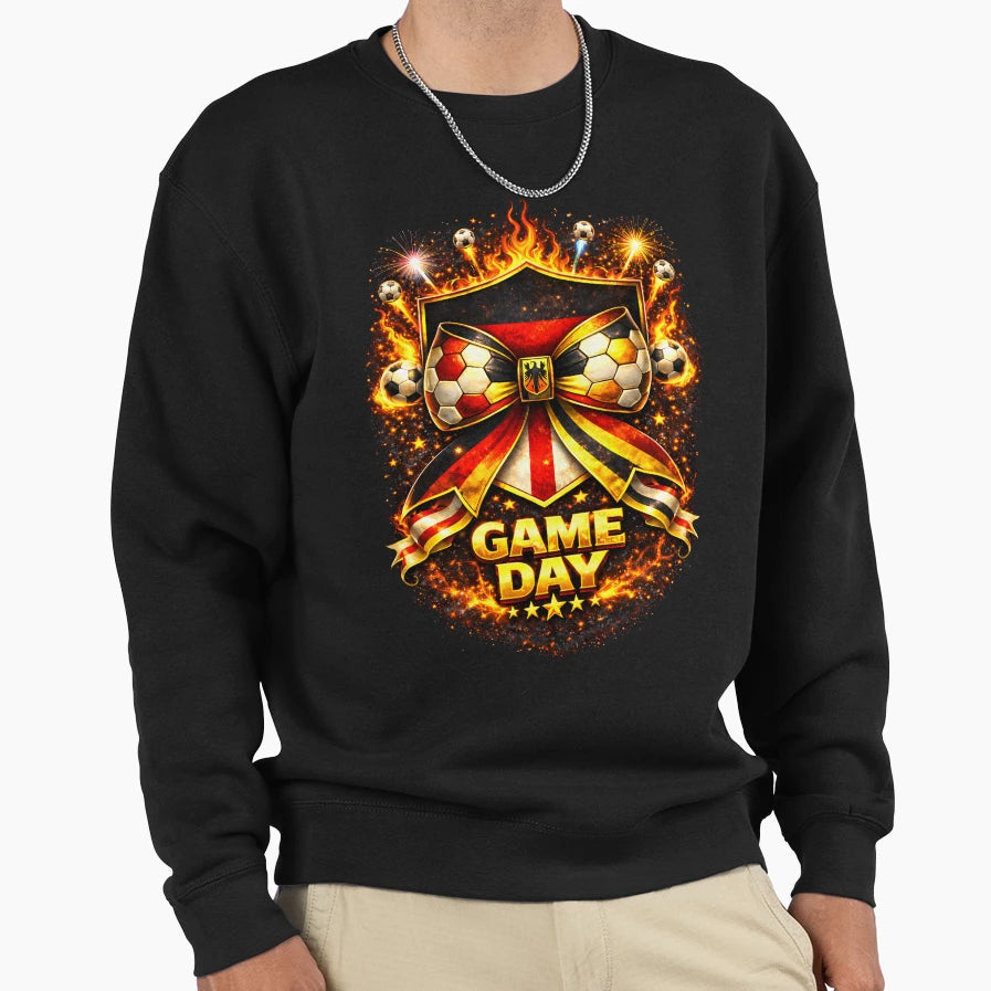 Germany Game Day Soccer Bow Crest Sweatshirt - Fun Novelty Design Unisex - T-Shirt, Sweatshirt, Hoodie