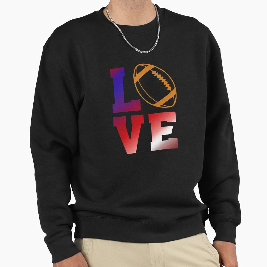 Love Football American Football Sweatshirt - Unique Graphic Men Women - T-Shirt, Sweatshirt, Hoodie