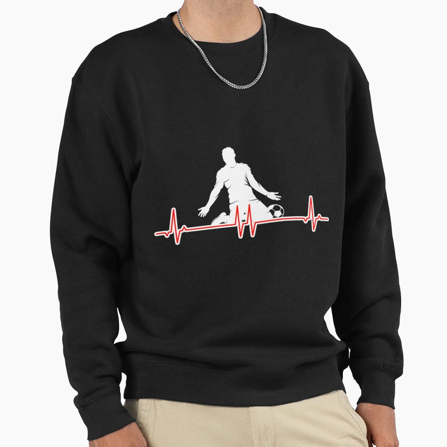 Heartbeat Soccer Football Player T-Shirt - Unique Graphic for Adults - T-Shirt, Sweatshirt, Hoodie