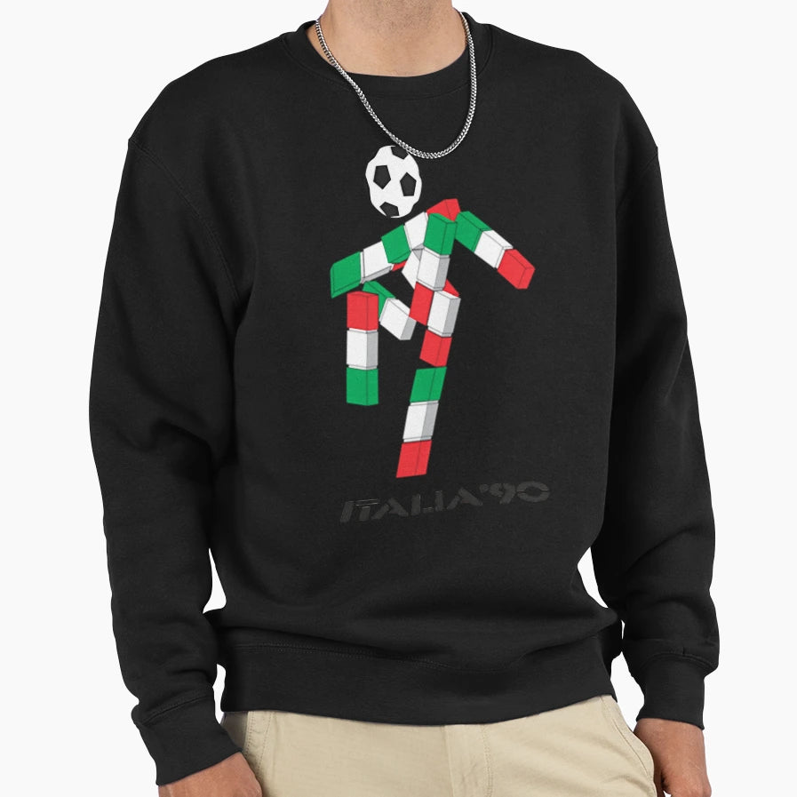 Italia 90 Footballer Logo Sweatshirt - Fun Novelty Design Men Women - T-Shirt, Sweatshirt, Hoodie