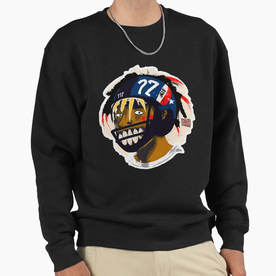 American Football Player Sweatshirt - Graphic Print Men Women - T-Shirt, Sweatshirt, Hoodie