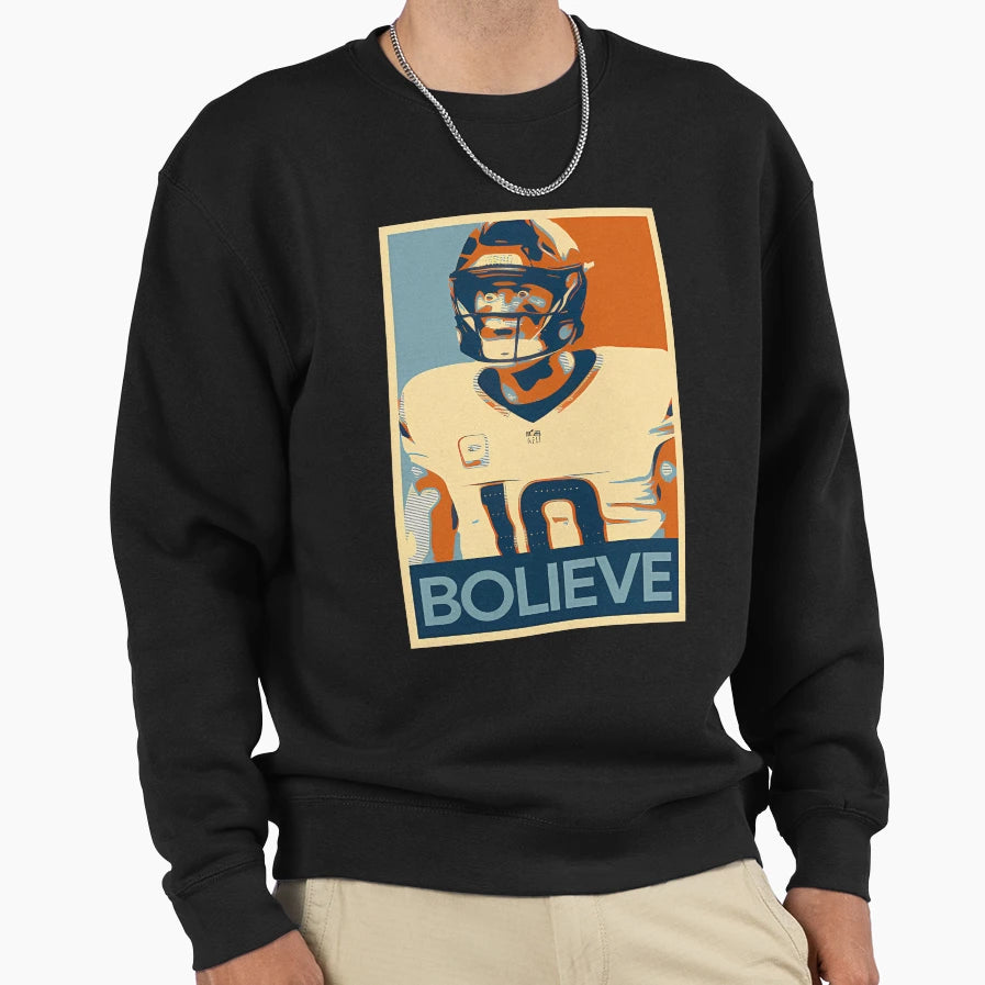 Bo Nix Bolieve Denver Broncos Nfl Sweatshirt - Trendy Graphic Men Women - T-Shirt, Sweatshirt, Hoodie