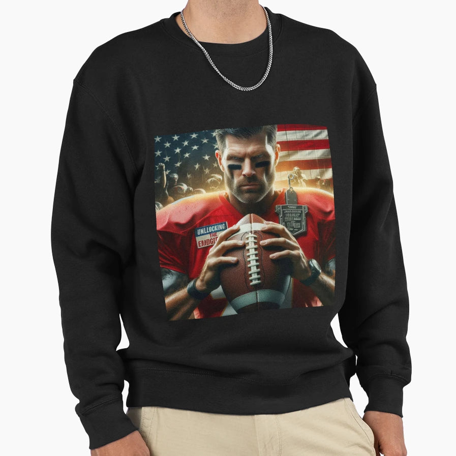 American Football Player Sweatshirt - Aesthetic Graphic for Adults - T-Shirt, Sweatshirt, Hoodie