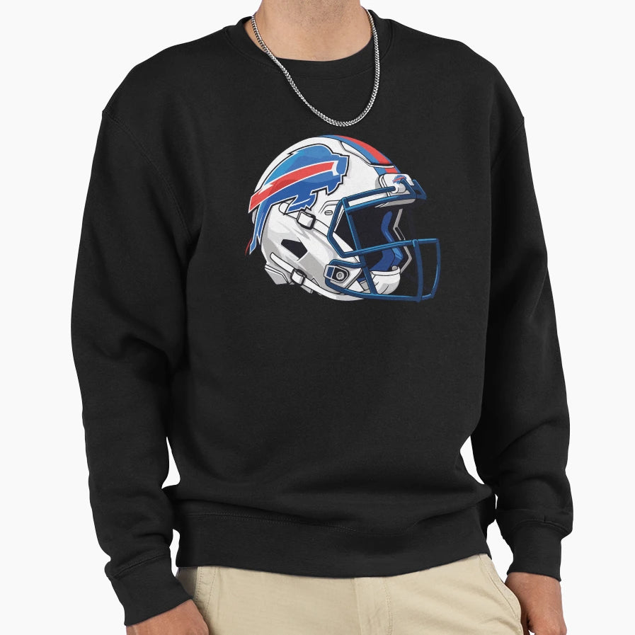 Buffalo Bills Helmet Art Sweatshirt - Custom Art Print Men Women - T-Shirt, Sweatshirt, Hoodie