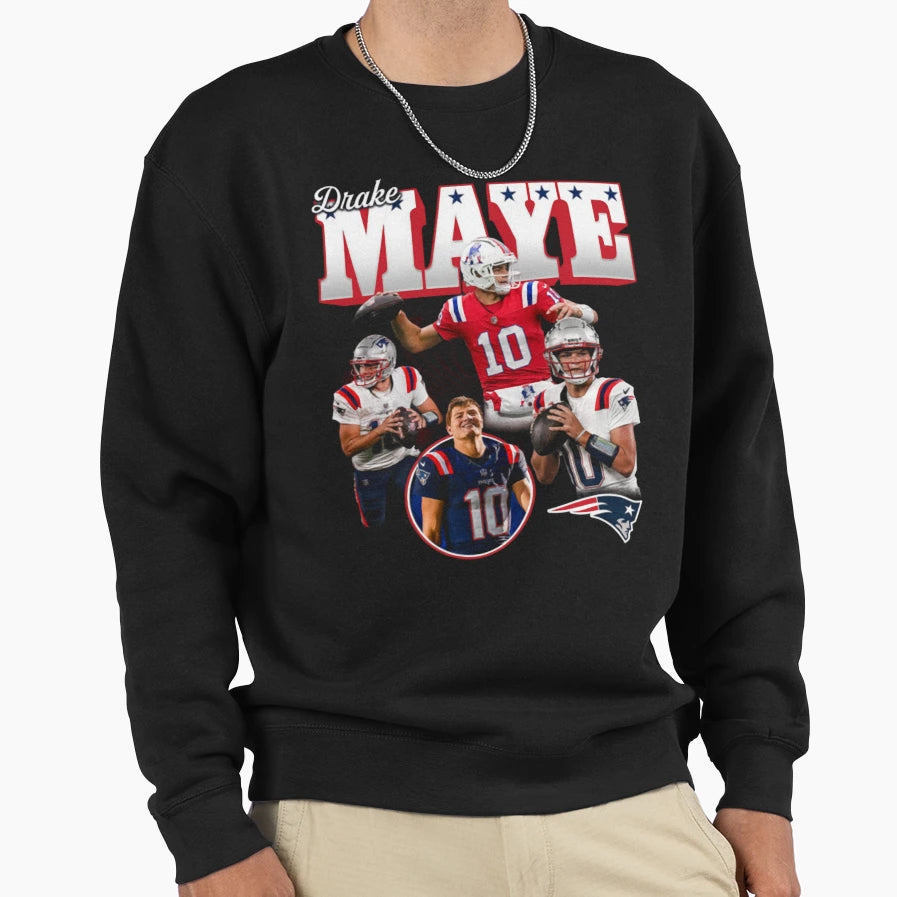 Drake Maye Sweatshirt - Custom Art Print Men Women - T-Shirt, Sweatshirt, Hoodie