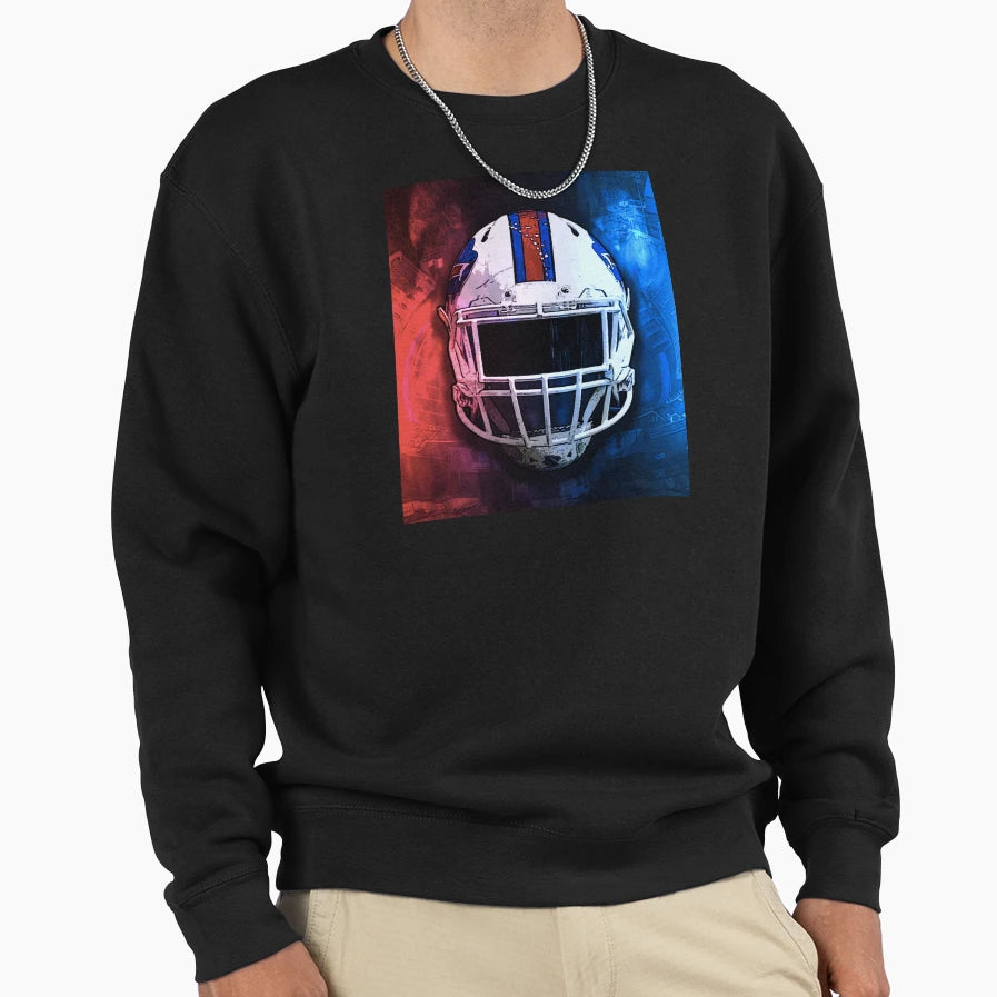 Buffalo Football Helmet Sweatshirt - Fun Novelty Design Unisex - T-Shirt, Sweatshirt, Hoodie