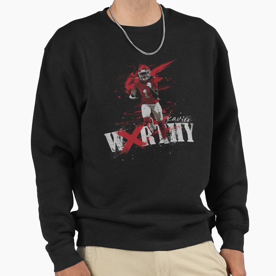 Red Football Player Xavier Sweatshirt - Casual Everyday Wear Men Women - T-Shirt, Sweatshirt, Hoodie