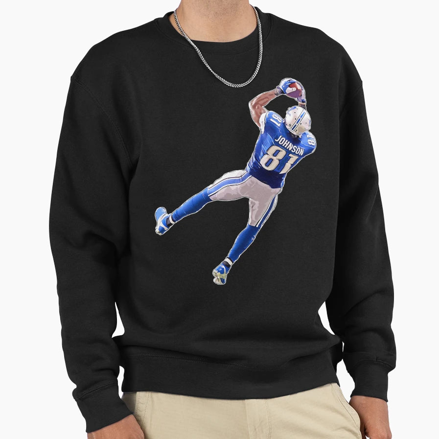 Detroit Football Calvin Johnson Sweatshirt - Novelty Apparel Unisex - T-Shirt, Sweatshirt, Hoodie