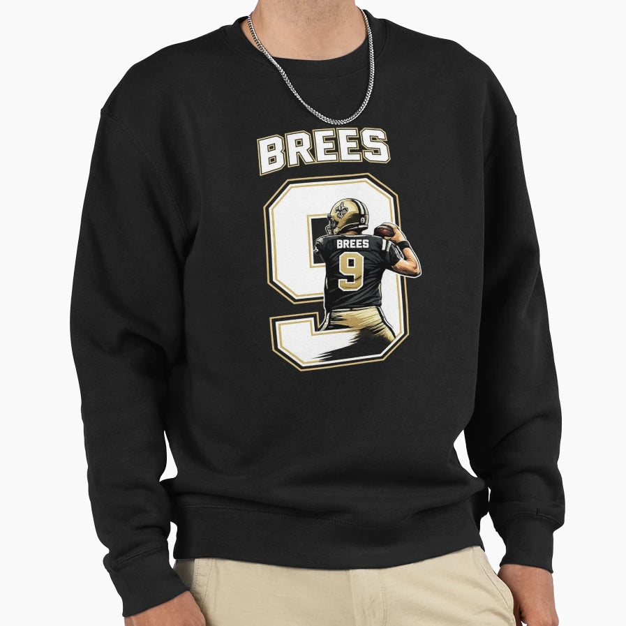 Drew Brees New Orleans Number 9 Sweatshirt - Unique Graphic for Adults - T-Shirt, Sweatshirt, Hoodie