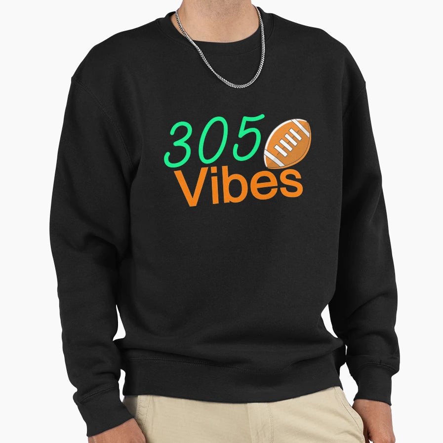 Miami 305 Football Vibes Sweatshirt - Minimalist Print for Adults - T-Shirt, Sweatshirt, Hoodie