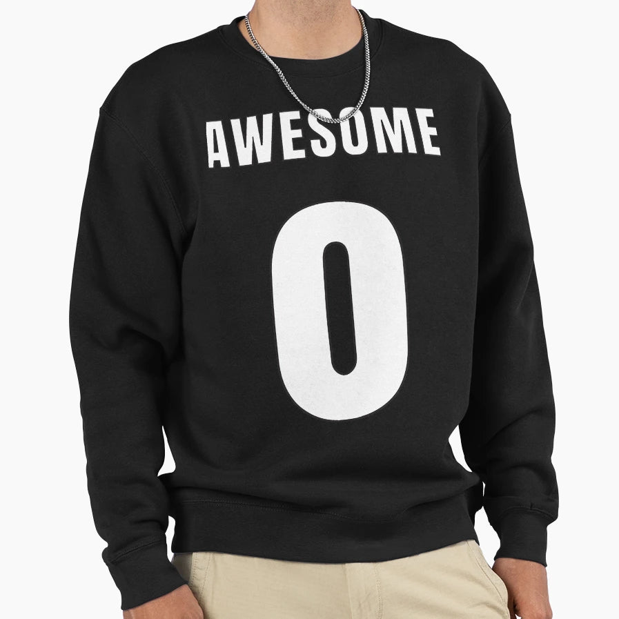 Awesome Number 0 Front Sweatshirt - Novelty Apparel Unisex - T-Shirt, Sweatshirt, Hoodie