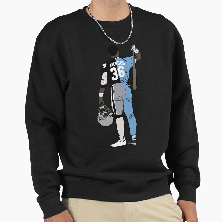 Bo Jackson Two Sport Athlete Sweatshirt - Aesthetic Graphic Unisex - T-Shirt, Sweatshirt, Hoodie