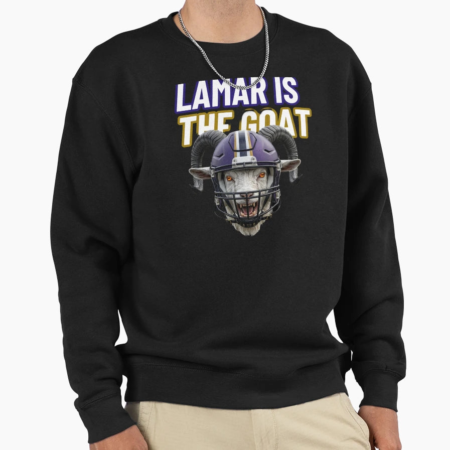 Lamar Is Goat Ravens Qb Legendary Sweatshirt - Aesthetic Graphic Men Women - T-Shirt, Sweatshirt, Hoodie