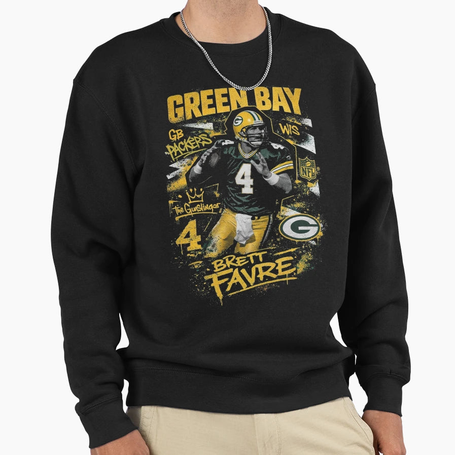 Brett Favre Graffiti Legacy Green Bay Sweatshirt - Graphic Print Men Women - T-Shirt, Sweatshirt, Hoodie