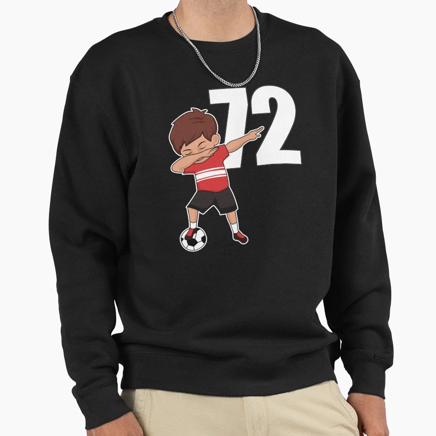 Awesome Soccer Player Number 72 Sweatshirt - Unique Graphic for Adults - T-Shirt, Sweatshirt, Hoodie