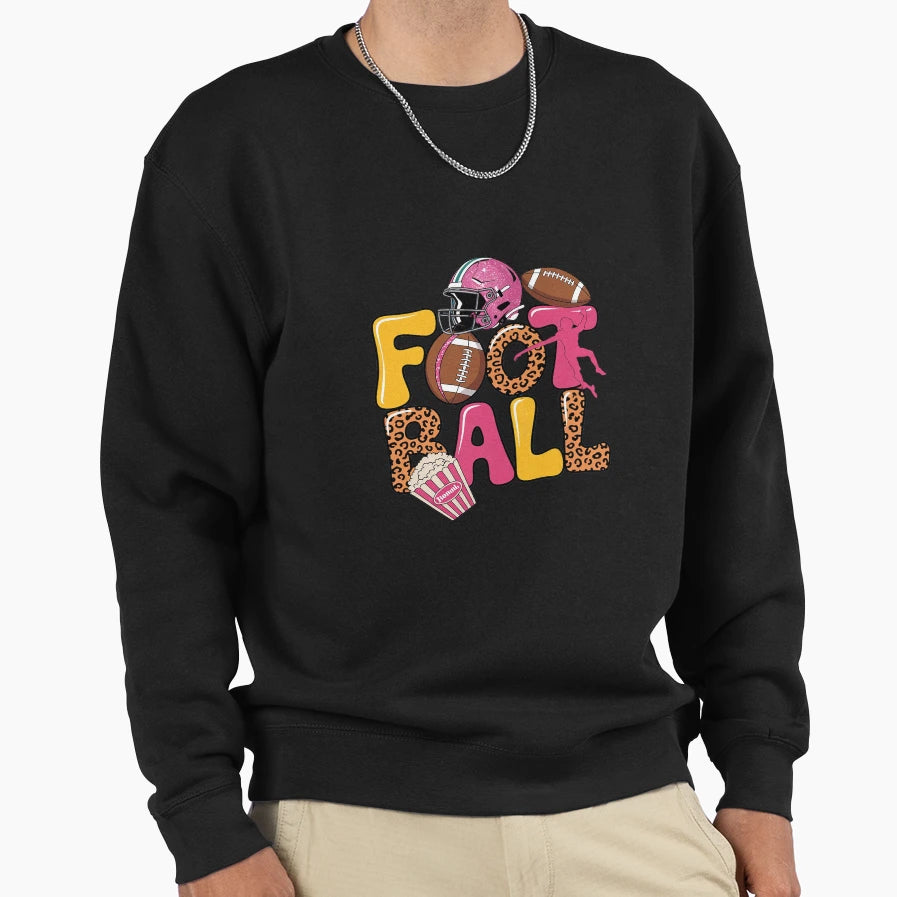 Preppy Football Coquette Bow Sweatshirt - Fun Novelty Design for Adults - T-Shirt, Sweatshirt, Hoodie