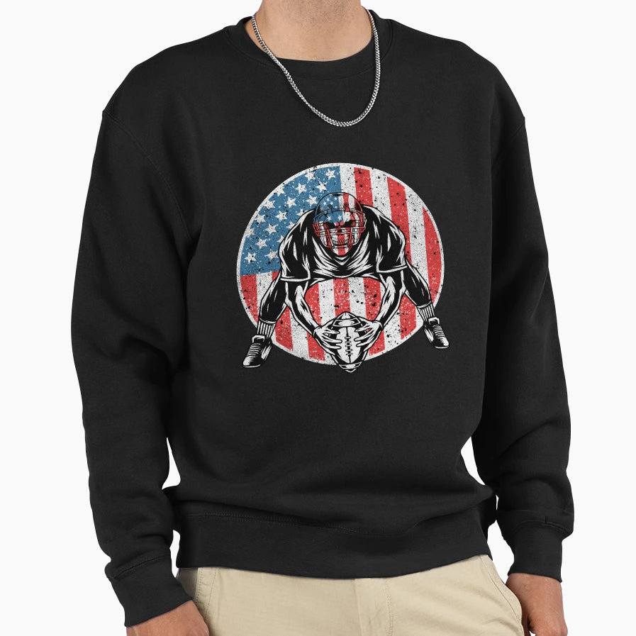American Football Quarterback Usa Sweatshirt - Graphic Print Men Women - T-Shirt, Sweatshirt, Hoodie
