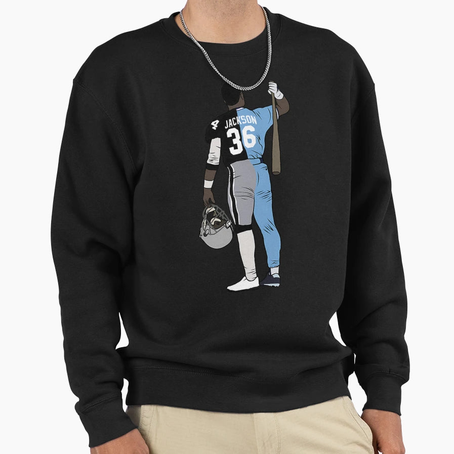 Bo Jackson Two Sport Athlete Sweatshirt - Novelty Apparel for Adults - T-Shirt, Sweatshirt, Hoodie