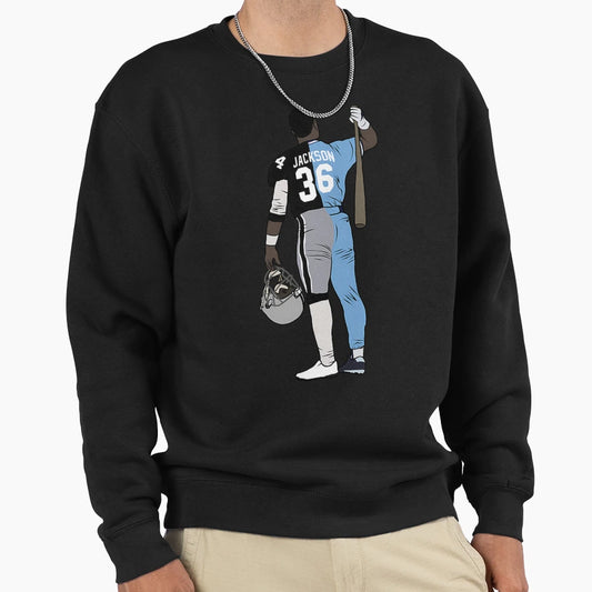 Bo Jackson Two Sport Athlete Sweatshirt - Novelty Apparel for Adults - T-Shirt, Sweatshirt, Hoodie