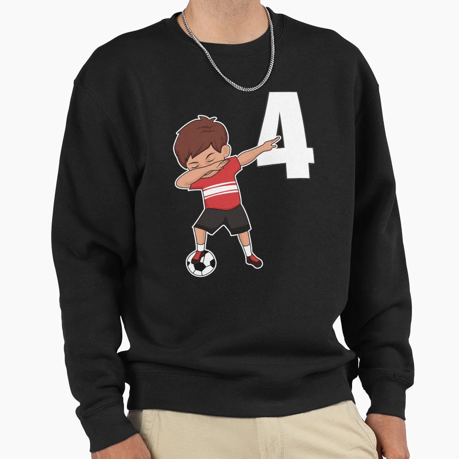 Awesome Soccer Player Number 4 Sweatshirt - Fun Novelty Design Unisex - T-Shirt, Sweatshirt, Hoodie