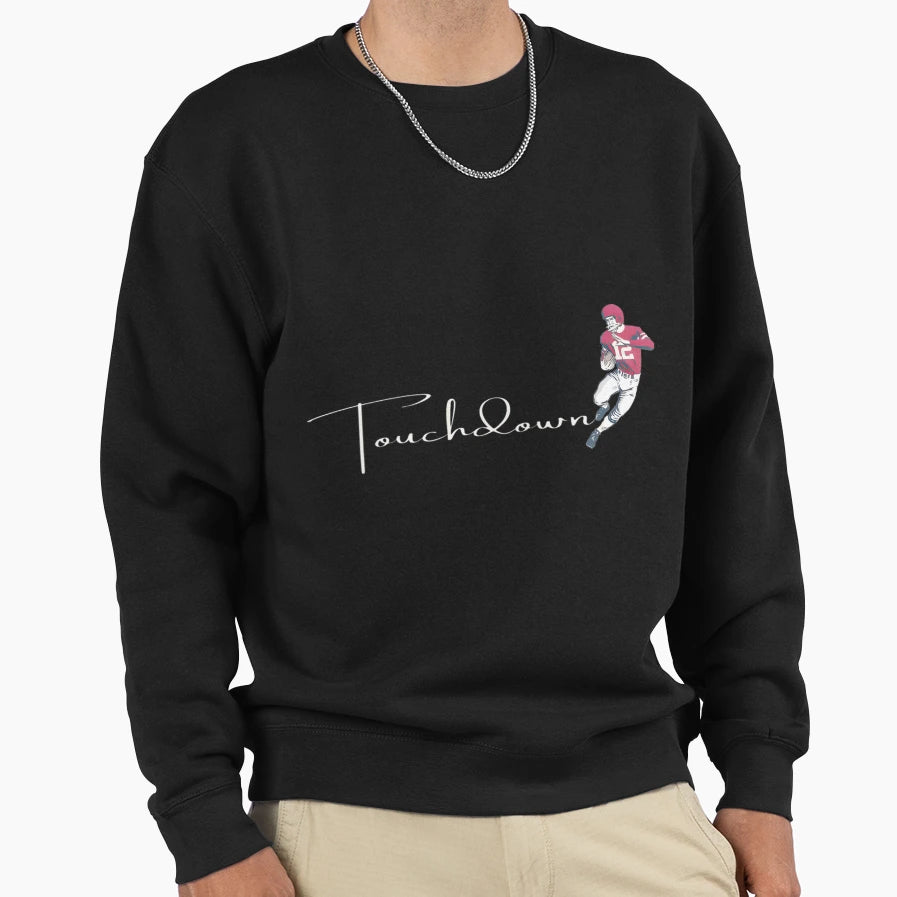 Football Player Scoring Touchdown Gift Sweatshirt - Graphic Print Unisex - T-Shirt, Sweatshirt, Hoodie