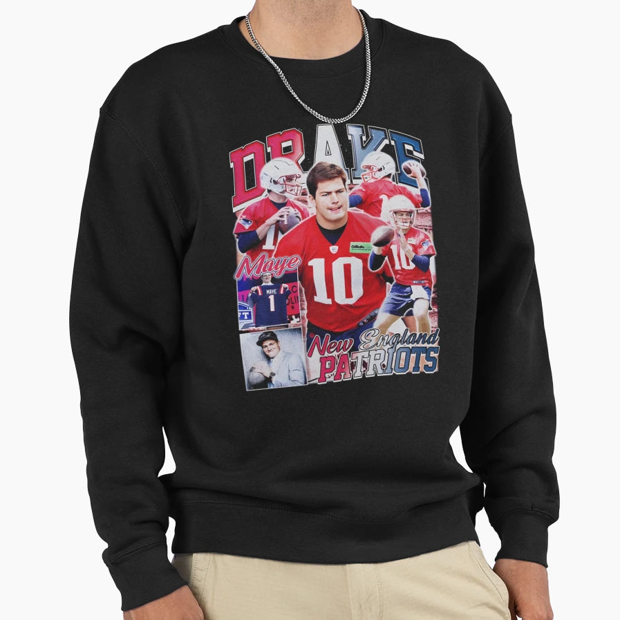 Drake Maye New England Collage Sweatshirt - Streetwear Style for Adults - T-Shirt, Sweatshirt, Hoodie