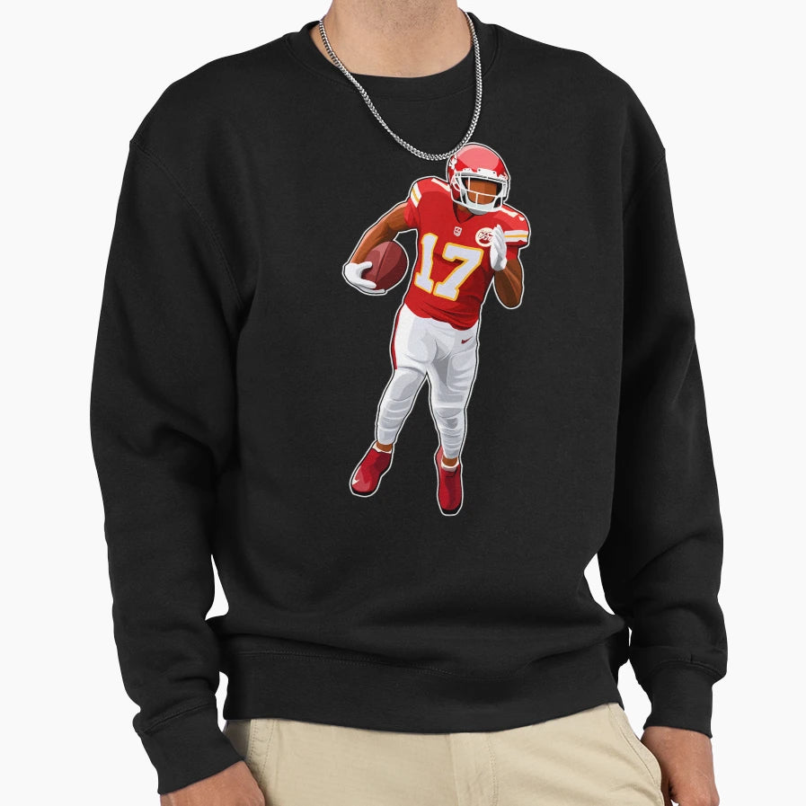 Mecole Hardman 17 Carries Ball Sweatshirt - Fun Novelty Design Men Women - T-Shirt, Sweatshirt, Hoodie