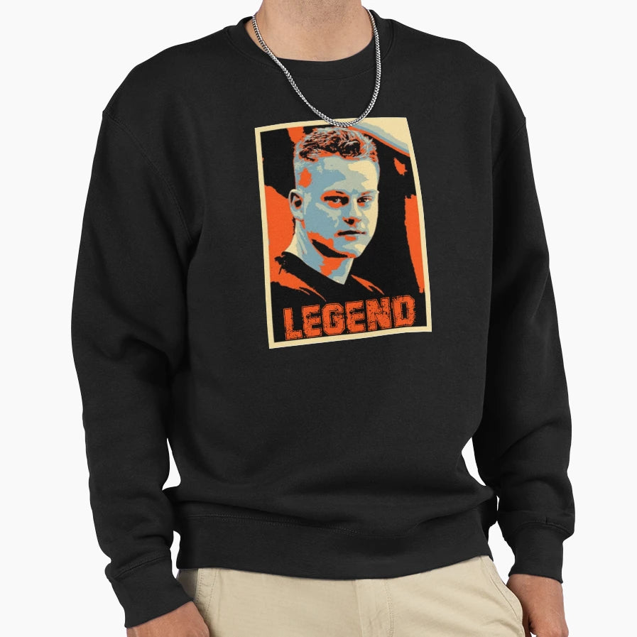 Joe Burrrow Legend Sweatshirt - Fun Novelty Design for Adults - T-Shirt, Sweatshirt, Hoodie