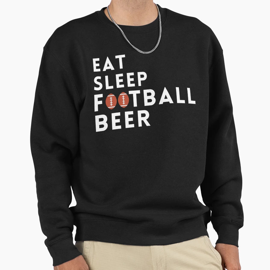 Eat Sleep Football Great Gift Football Sweatshirt - Unique Graphic Unisex - T-Shirt, Sweatshirt, Hoodie