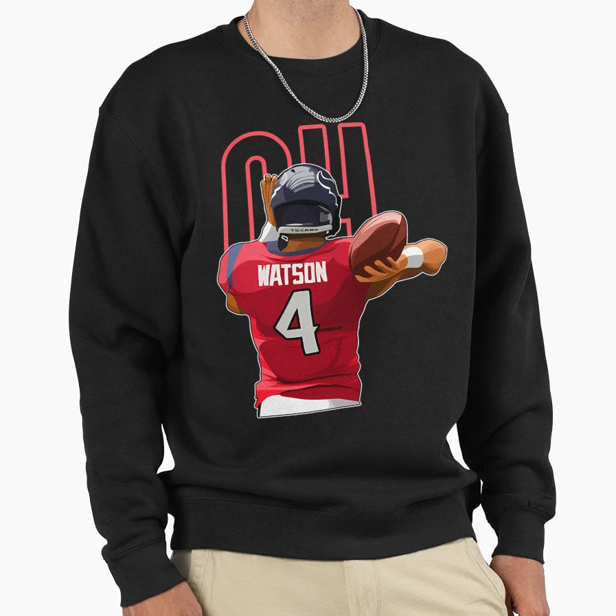 Deshaun Watson Cleveland 4 Number Sweatshirt - Novelty Apparel for Adults - T-Shirt, Sweatshirt, Hoodie