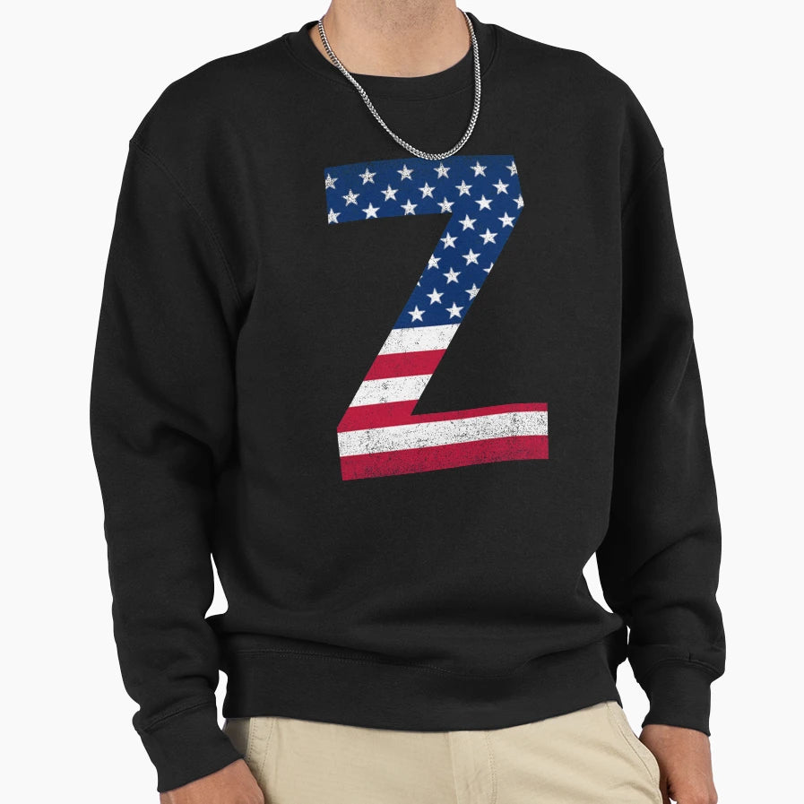 Letter Z Capital Alphabet Sweatshirt - Streetwear Style for Adults - T-Shirt, Sweatshirt, Hoodie