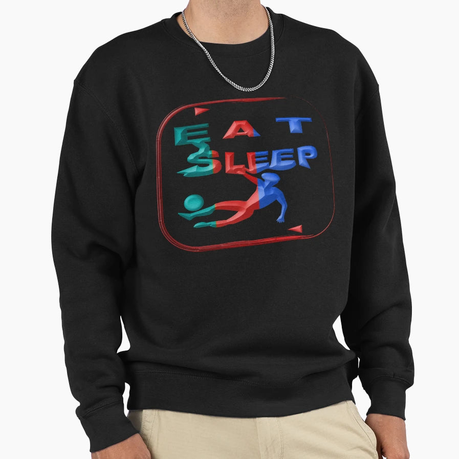 Eat Sleep Soccer Repeat Sweatshirt - Graphic Print for Adults - T-Shirt, Sweatshirt, Hoodie